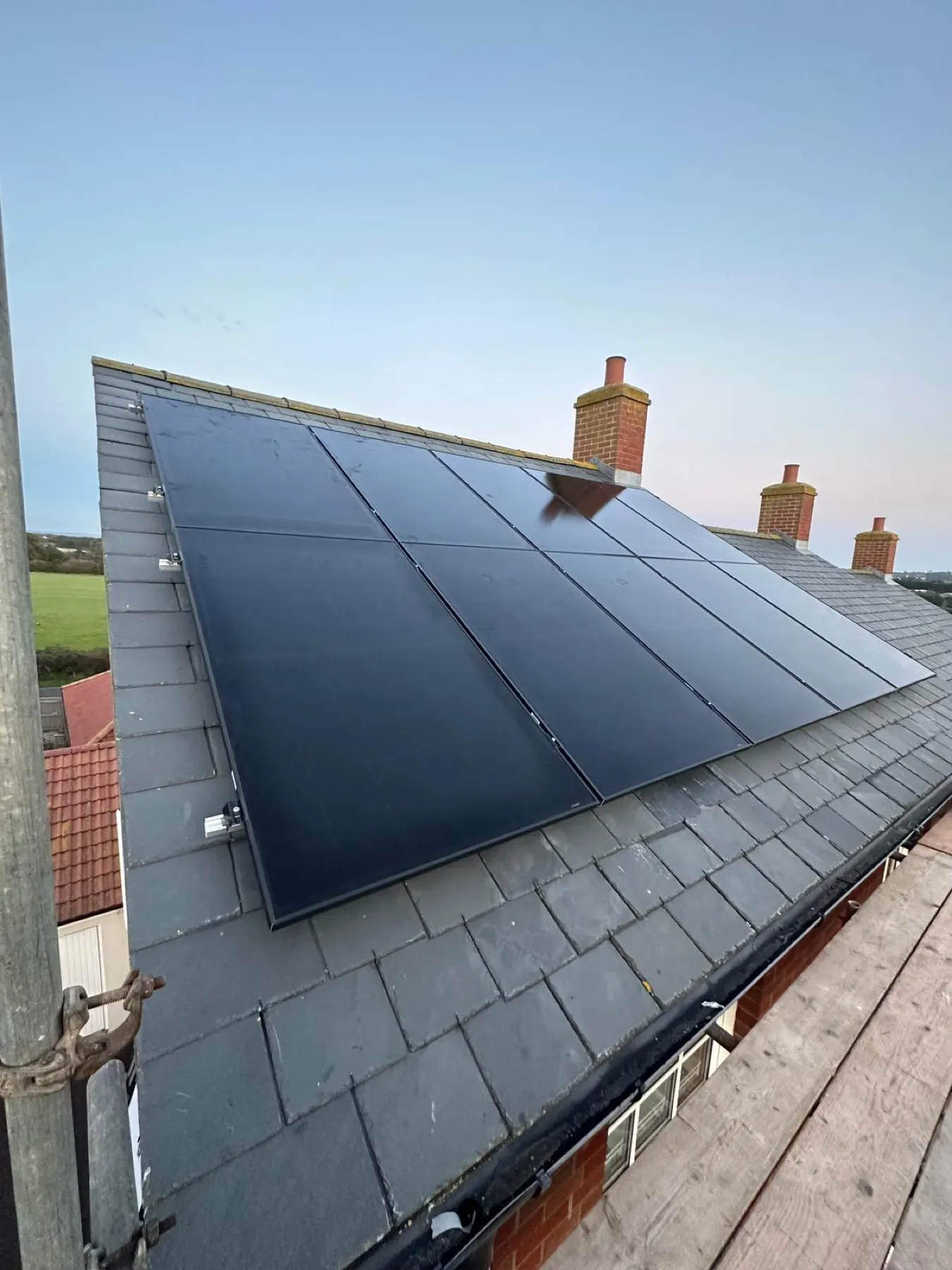 Solar panel installation on a roof in Weymouth, Dorset